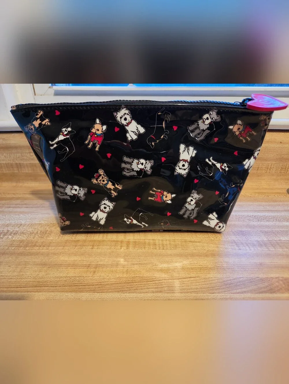 Marc Tetro NWT Black Dog Cosmetic Zip Case